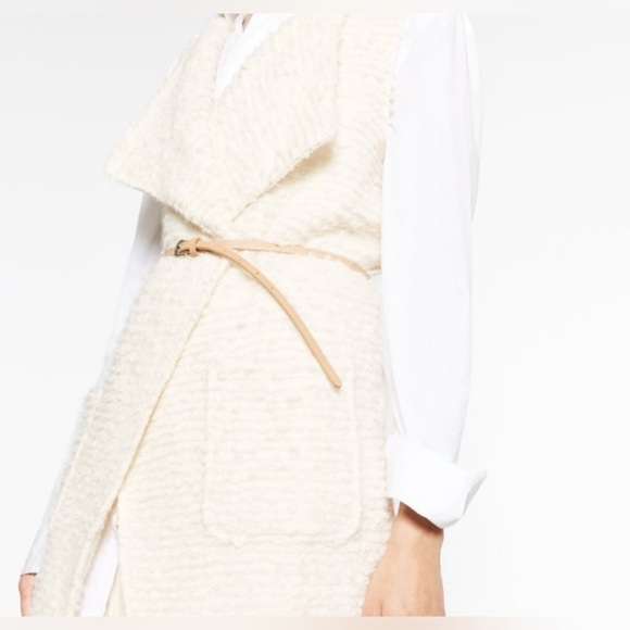 Women's ZARA BASIC Collection Retro long length poodle fur vest - Picture 9 of 9